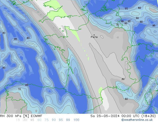 RV 300 hPa ECMWF za 25.05.2024 00 UTC