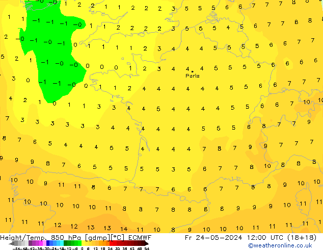 Z500/Rain (+SLP)/Z850 ECMWF Fr 24.05.2024 12 UTC