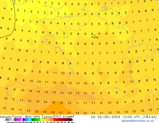 Z500/Rain (+SLP)/Z850 ECMWF sáb 25.05.2024 12 UTC