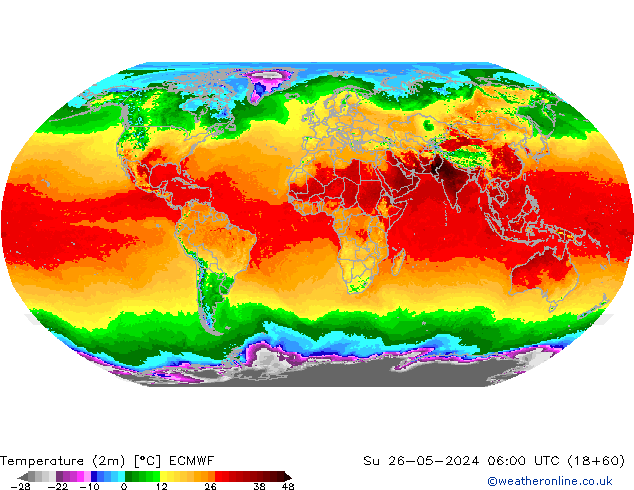 Temperature (2m) ECMWF Su 26.05.2024 06 UTC