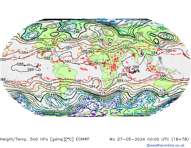 Hoogte/Temp. 500 hPa ECMWF ma 27.05.2024 00 UTC