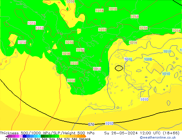 Thck 500-1000hPa ECMWF  26.05.2024 12 UTC