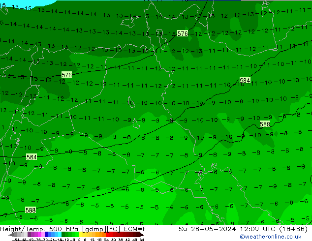 Z500/Regen(+SLP)/Z850 ECMWF zo 26.05.2024 12 UTC