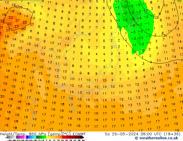 Z500/Rain (+SLP)/Z850 ECMWF Sa 25.05.2024 06 UTC