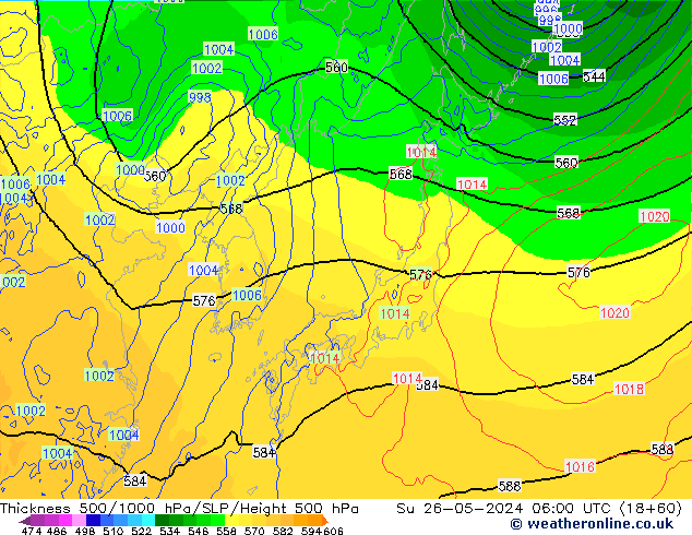 Thck 500-1000hPa ECMWF  26.05.2024 06 UTC