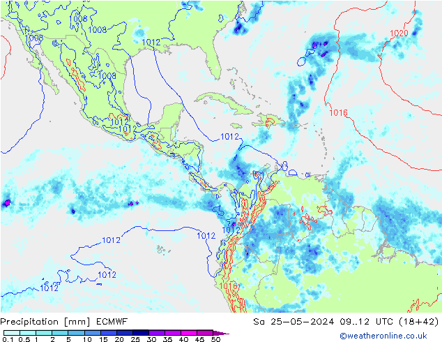 Precipitation ECMWF Sa 25.05.2024 12 UTC