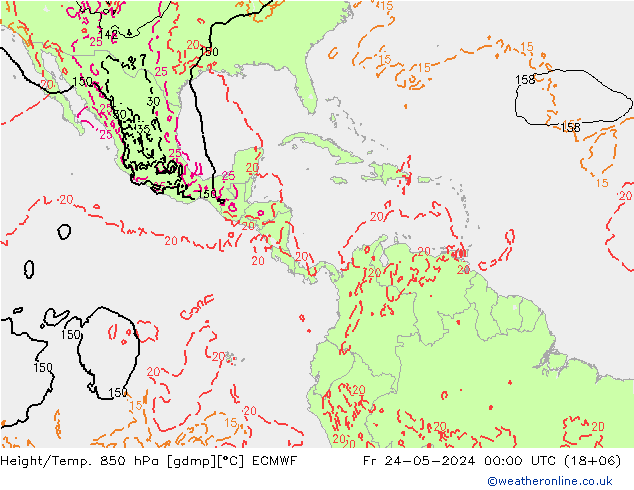 Z500/Rain (+SLP)/Z850 ECMWF Sex 24.05.2024 00 UTC