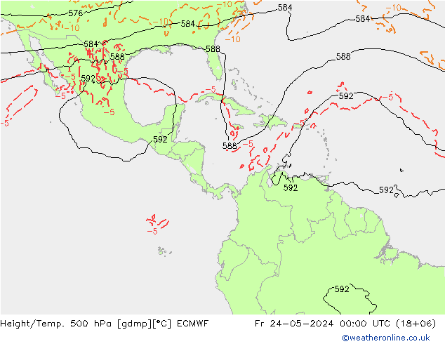 Z500/Rain (+SLP)/Z850 ECMWF Sex 24.05.2024 00 UTC