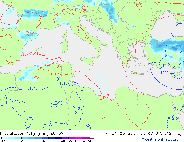 Z500/Rain (+SLP)/Z850 ECMWF Pá 24.05.2024 06 UTC