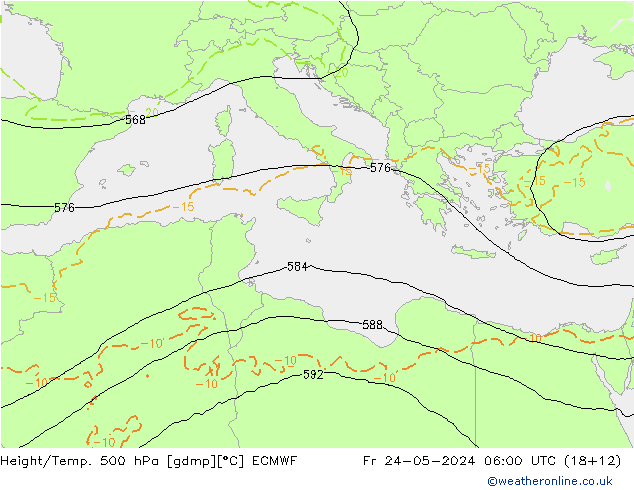 Z500/Rain (+SLP)/Z850 ECMWF Pá 24.05.2024 06 UTC