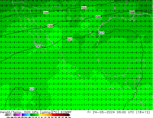 Z500/Rain (+SLP)/Z850 ECMWF vie 24.05.2024 06 UTC