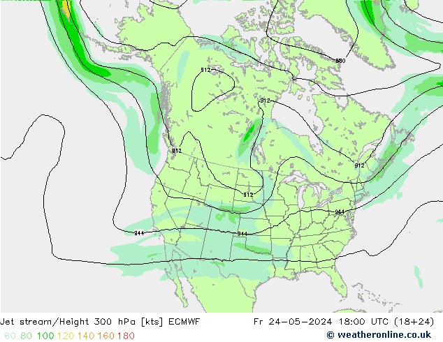 高速氣流 ECMWF 星期五 24.05.2024 18 UTC