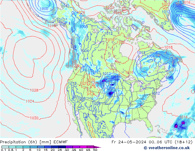 Z500/Rain (+SLP)/Z850 ECMWF 星期五 24.05.2024 06 UTC