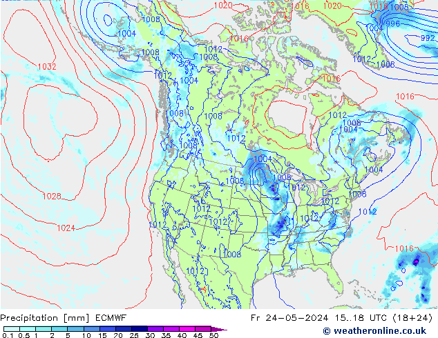 Niederschlag ECMWF Fr 24.05.2024 18 UTC