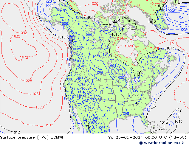 Surface pressure ECMWF Sa 25.05.2024 00 UTC