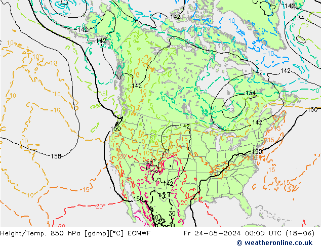 Z500/Rain (+SLP)/Z850 ECMWF ven 24.05.2024 00 UTC