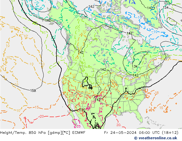 Z500/Rain (+SLP)/Z850 ECMWF 星期五 24.05.2024 06 UTC