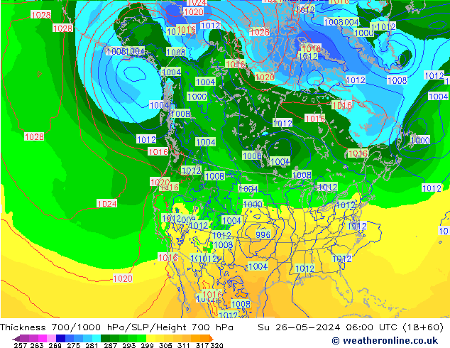 Thck 700-1000 hPa ECMWF Su 26.05.2024 06 UTC