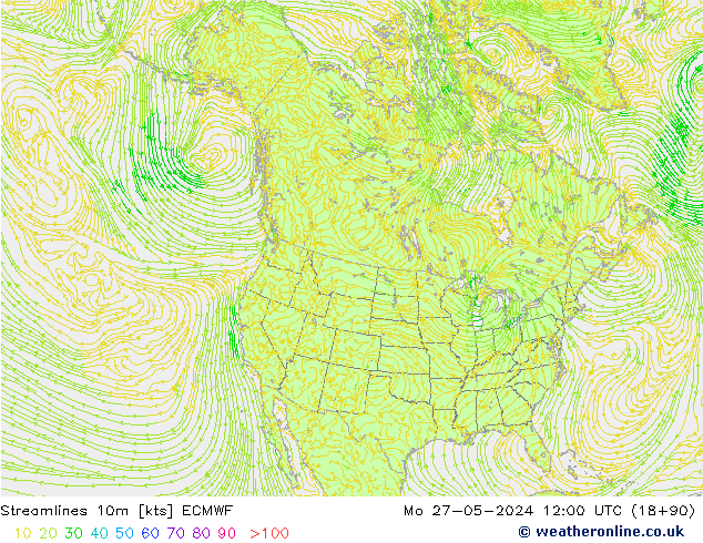 Stroomlijn 10m ECMWF ma 27.05.2024 12 UTC