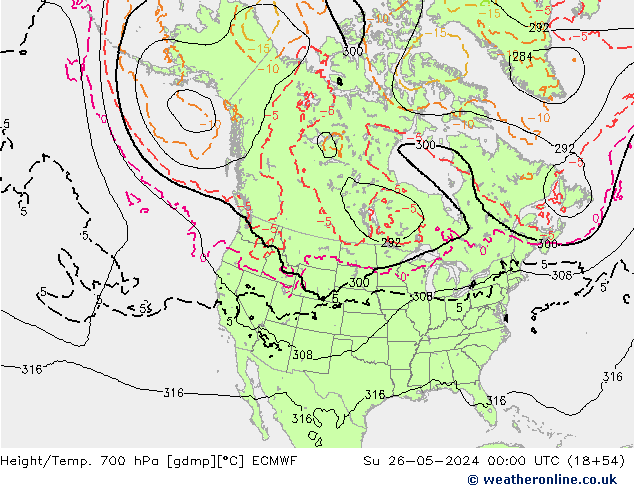 Height/Temp. 700 hPa ECMWF  26.05.2024 00 UTC