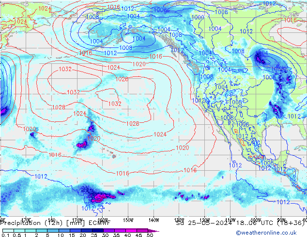 Precipitazione (12h) ECMWF sab 25.05.2024 06 UTC