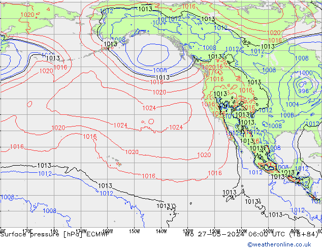 Surface pressure ECMWF Mo 27.05.2024 06 UTC