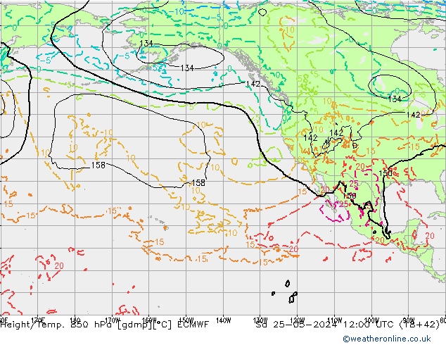 Z500/Regen(+SLP)/Z850 ECMWF za 25.05.2024 12 UTC