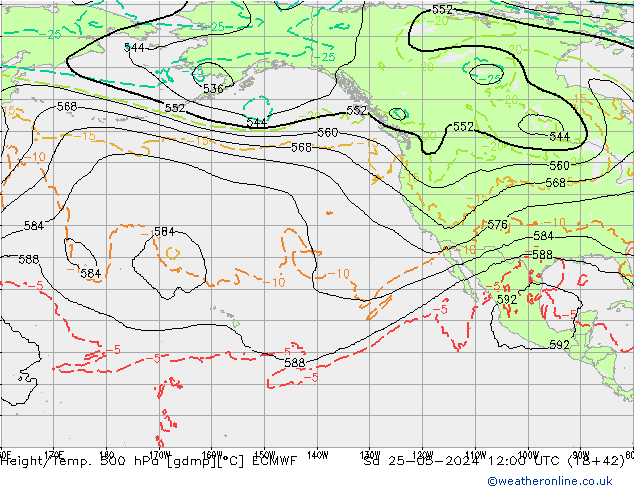 Z500/Regen(+SLP)/Z850 ECMWF za 25.05.2024 12 UTC