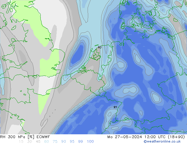 RH 300 hPa ECMWF  27.05.2024 12 UTC