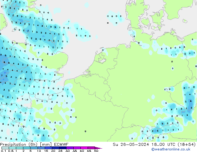 Z500/Rain (+SLP)/Z850 ECMWF nie. 26.05.2024 00 UTC