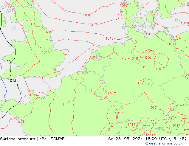 Yer basıncı ECMWF Cts 25.05.2024 18 UTC