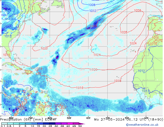 Yağış (6h) ECMWF Pzt 27.05.2024 12 UTC