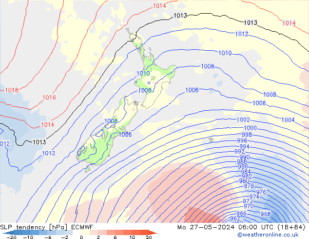 тенденция давления ECMWF пн 27.05.2024 06 UTC