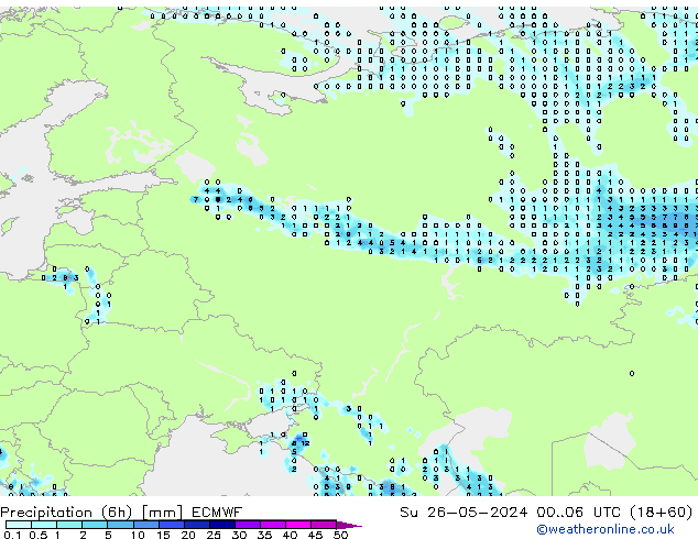 Z500/Yağmur (+YB)/Z850 ECMWF Paz 26.05.2024 06 UTC