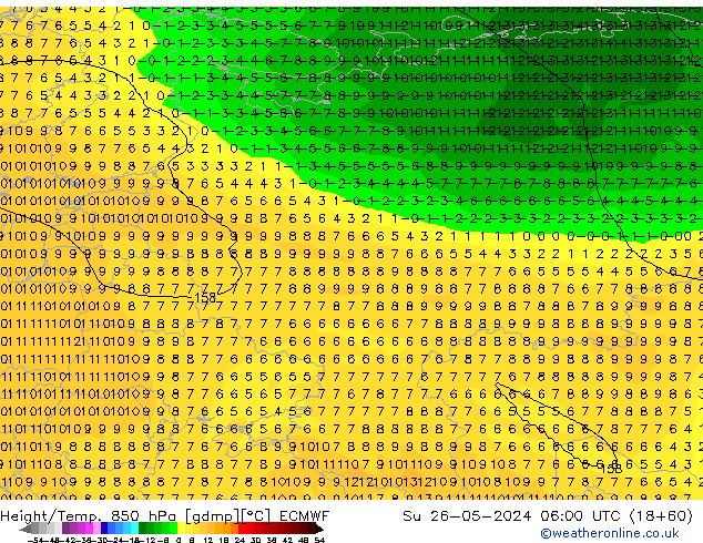 Z500/Rain (+SLP)/Z850 ECMWF Su 26.05.2024 06 UTC