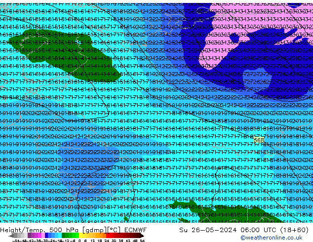 Z500/Rain (+SLP)/Z850 ECMWF Su 26.05.2024 06 UTC