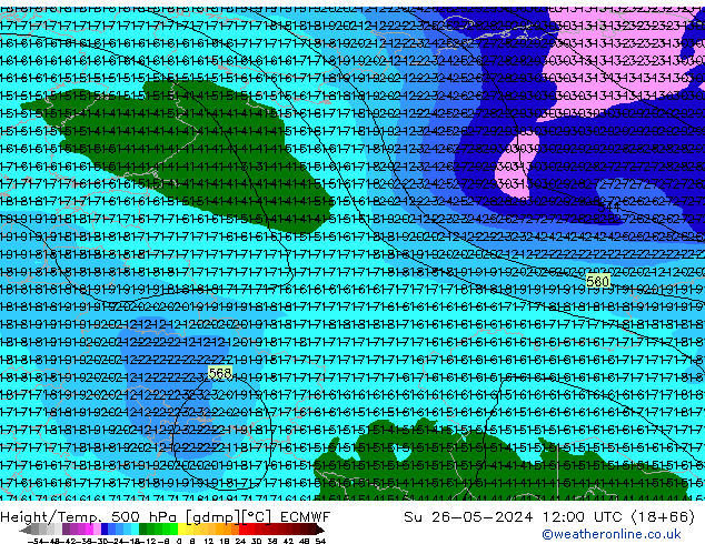 Z500/Regen(+SLP)/Z850 ECMWF zo 26.05.2024 12 UTC