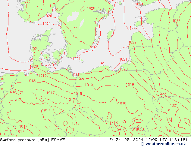 Surface pressure ECMWF Fr 24.05.2024 12 UTC