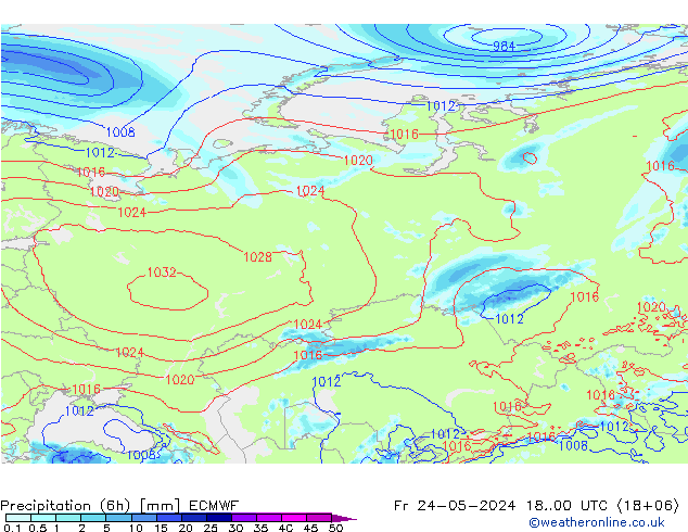 Z500/Rain (+SLP)/Z850 ECMWF Fr 24.05.2024 00 UTC