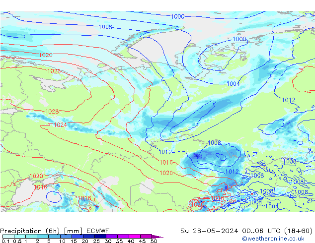 Z500/Regen(+SLP)/Z850 ECMWF zo 26.05.2024 06 UTC