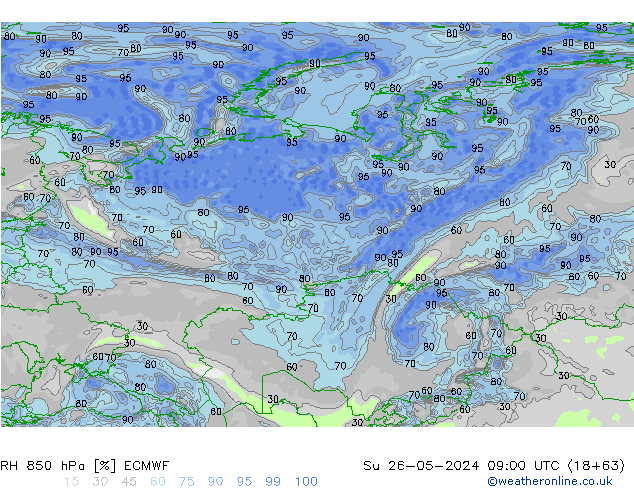 RV 850 hPa ECMWF zo 26.05.2024 09 UTC