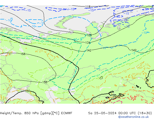 Z500/Rain (+SLP)/Z850 ECMWF Sa 25.05.2024 00 UTC