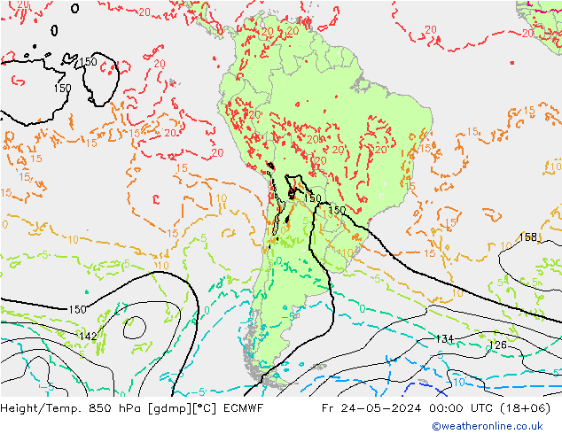 Z500/Yağmur (+YB)/Z850 ECMWF Cu 24.05.2024 00 UTC