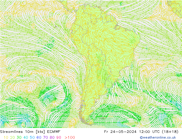 Rüzgar 10m ECMWF Cu 24.05.2024 12 UTC