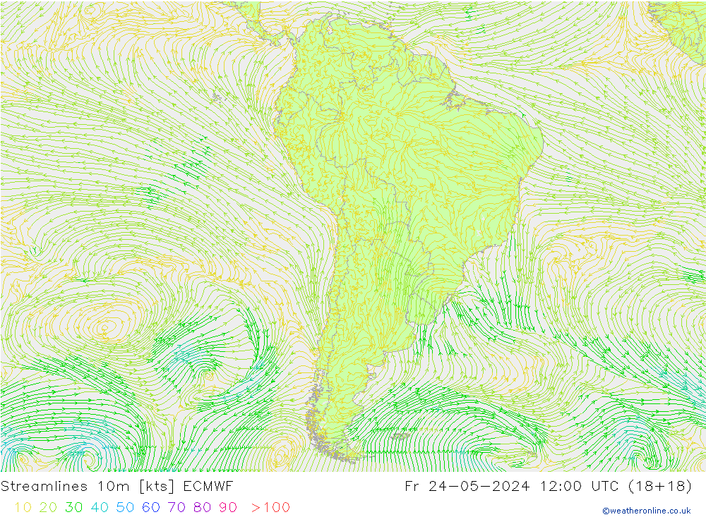 Stroomlijn 10m ECMWF vr 24.05.2024 12 UTC