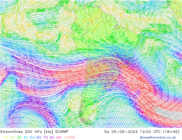 ветер 200 гПа ECMWF сб 25.05.2024 12 UTC