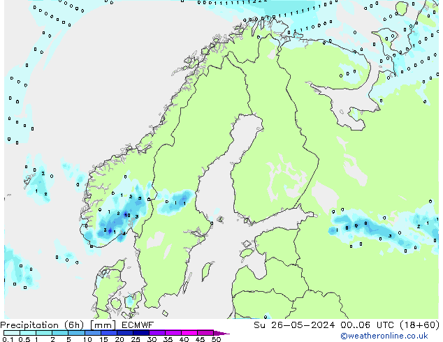 Z500/Regen(+SLP)/Z850 ECMWF zo 26.05.2024 06 UTC