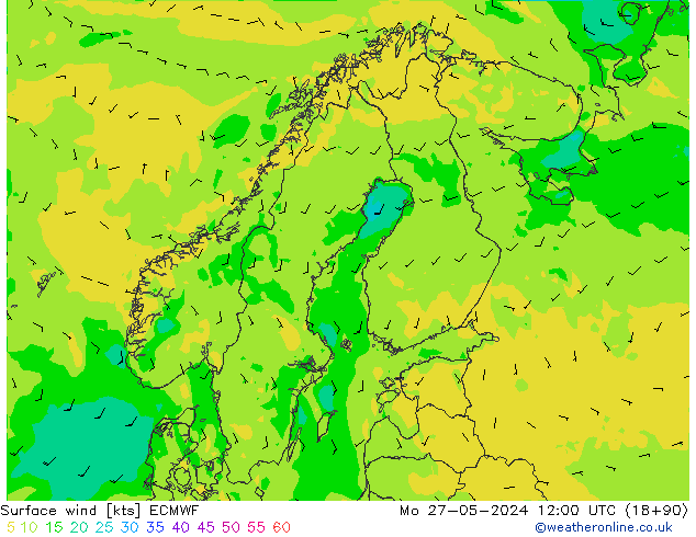 Surface wind ECMWF Mo 27.05.2024 12 UTC