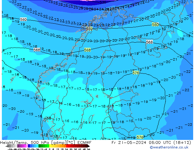 Z500/Rain (+SLP)/Z850 ECMWF Fr 24.05.2024 06 UTC