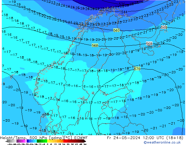 Z500/Rain (+SLP)/Z850 ECMWF пт 24.05.2024 12 UTC